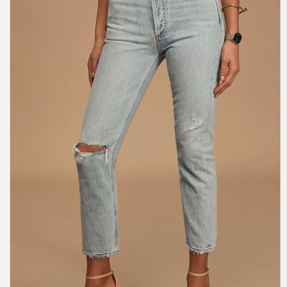 BRAND NEW Agolde Riley High Rise Straight Crop Jeans in Shatter Size 26 - Picture 4 of 5